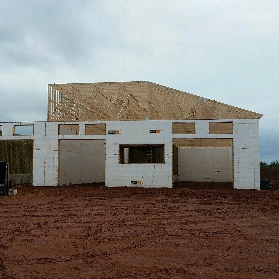 The storage warehouse during the build
