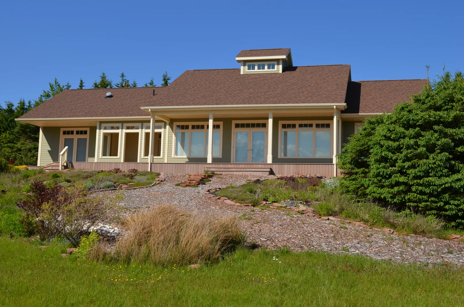 A finished craftsman bungalow in the summer